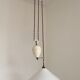 Vintage French Rise & Fall Counterbalance Ceiling Light Opaline Glass Shade