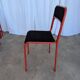 Space Age Stackable Dining Chair / 1970s Red & Black Metal Chair (9 in stoc