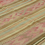 Anatolian handmade kilim rug 237 cm x 130 cm