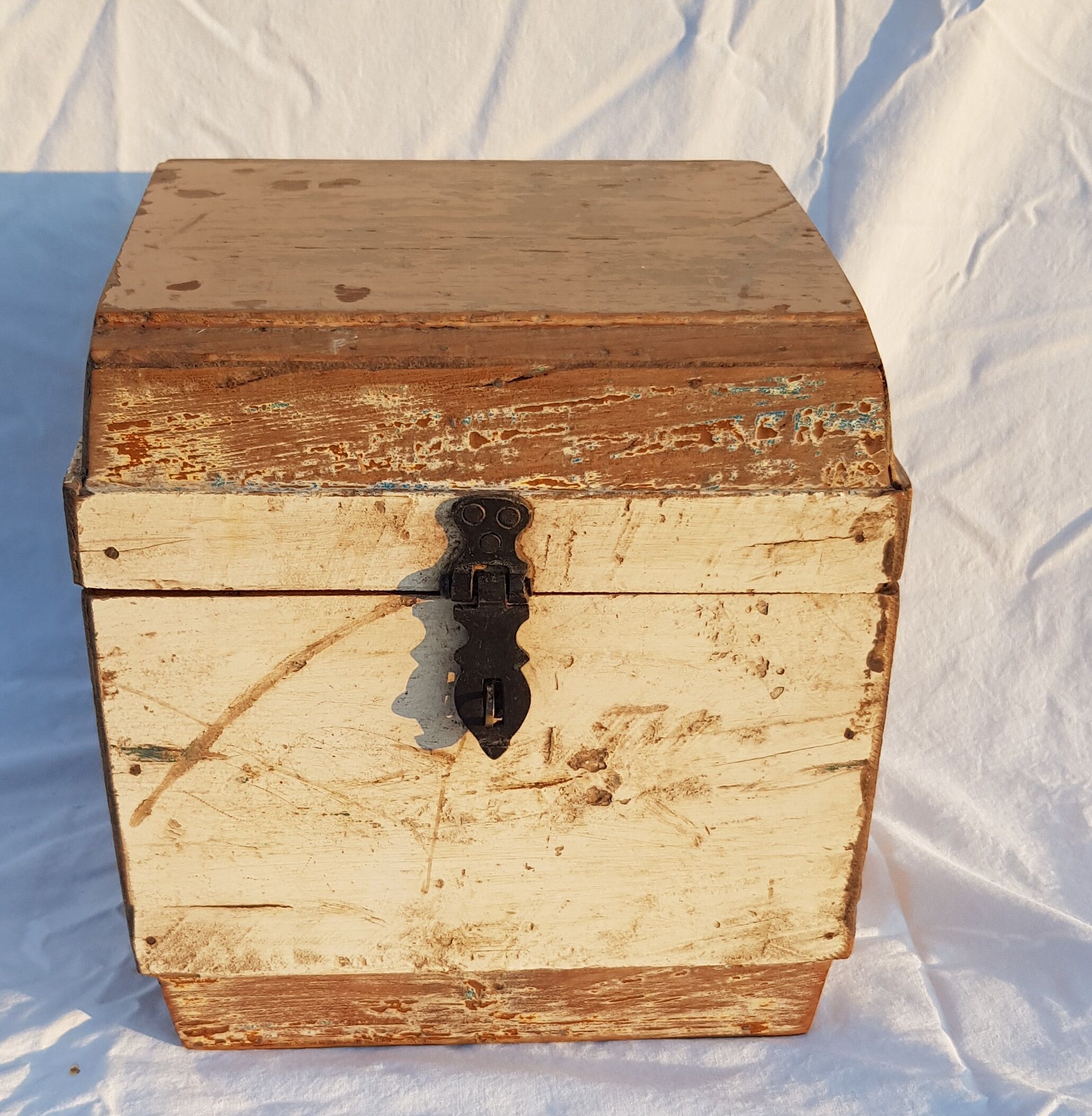 Old teak chest with original unbleached patina