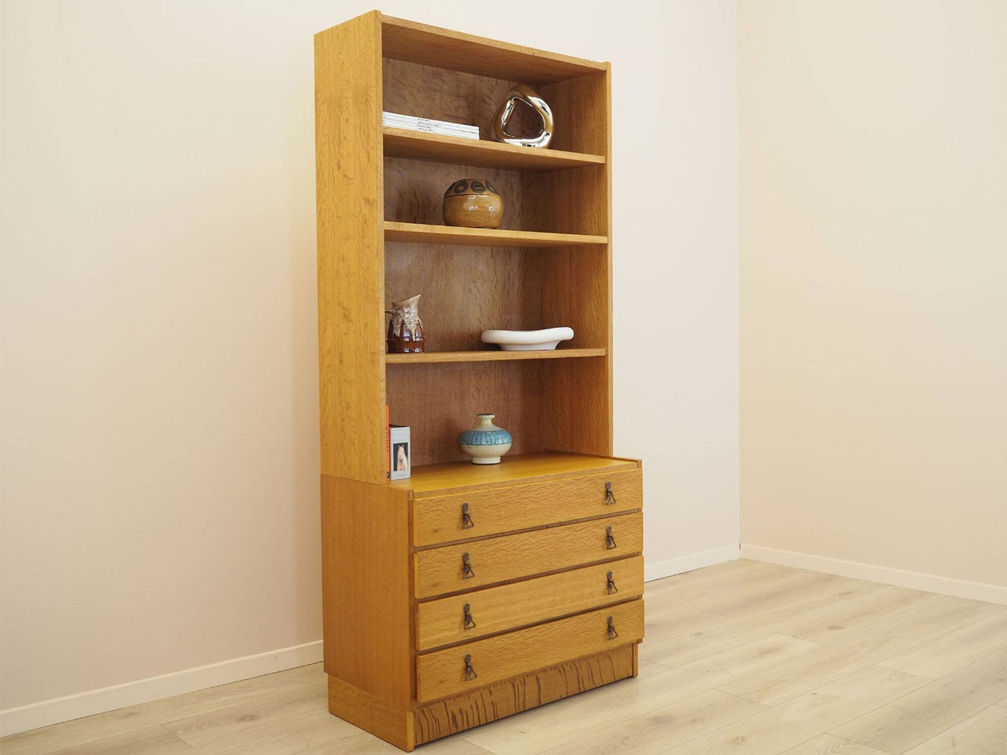 Danish Oak Bookcase with Drawers, 1960s