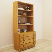 Danish Oak Bookcase with Drawers, 1960s