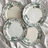 4 flat plates in iron earth "Rosa" Boch Freres Keramis BFK