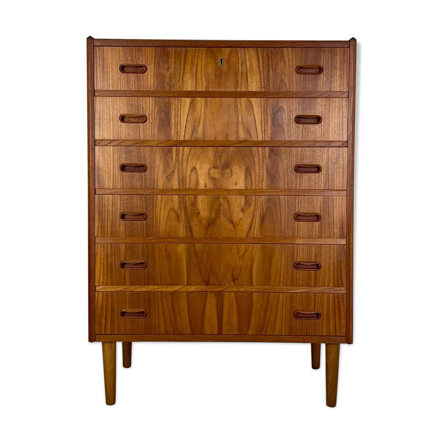 Danish teak chest of drawers tallboy midcentury 1960s