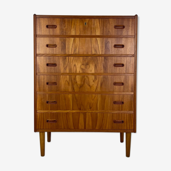 Danish teak chest of drawers tallboy midcentury 1960s