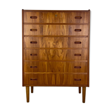 Danish teak chest of drawers tallboy midcentury 1960s