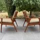 2 Scandinavian armchairs Fredrik Kayser 1960