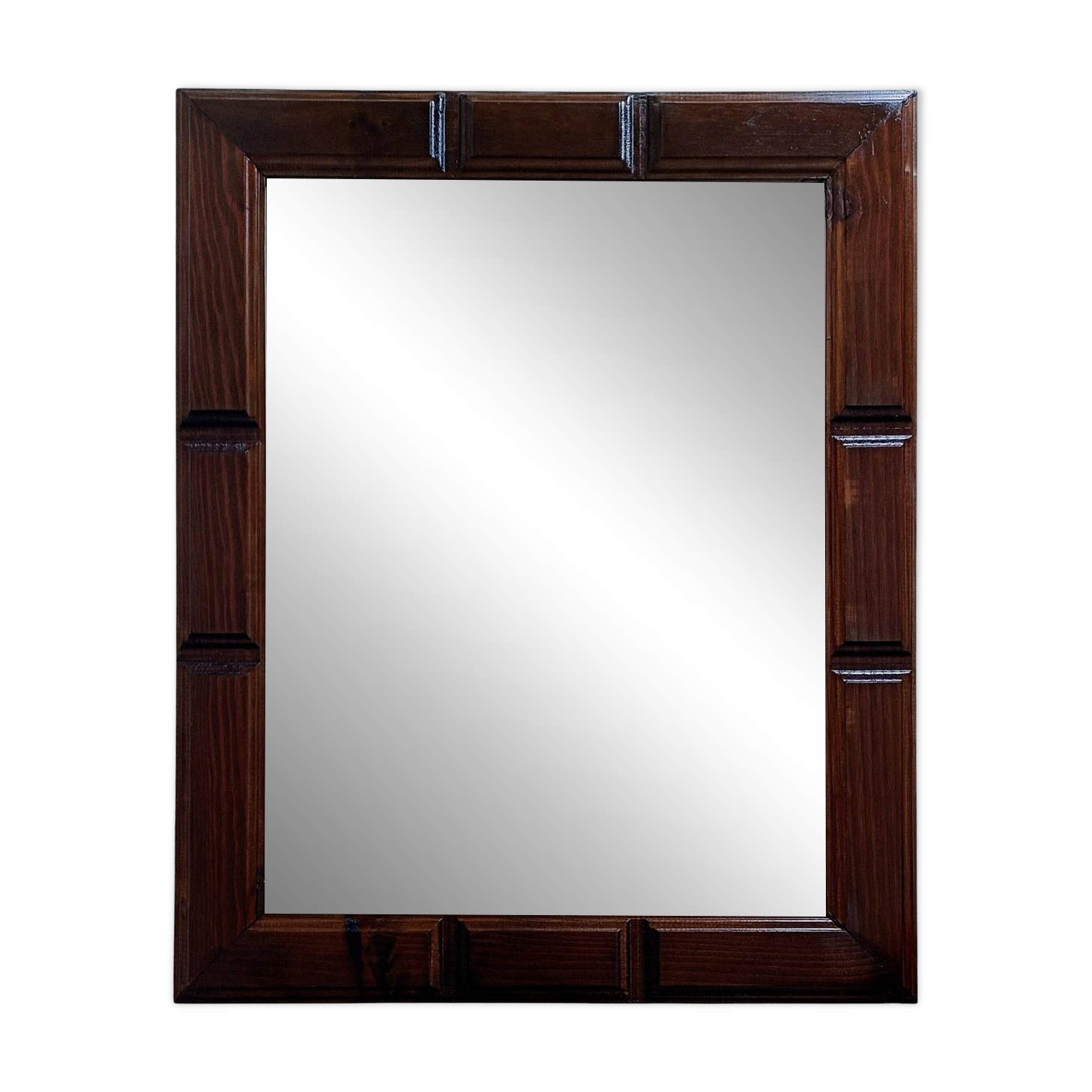 Mid-Century Spanish Wood Wall Mirror– Castilian Style, 1950s