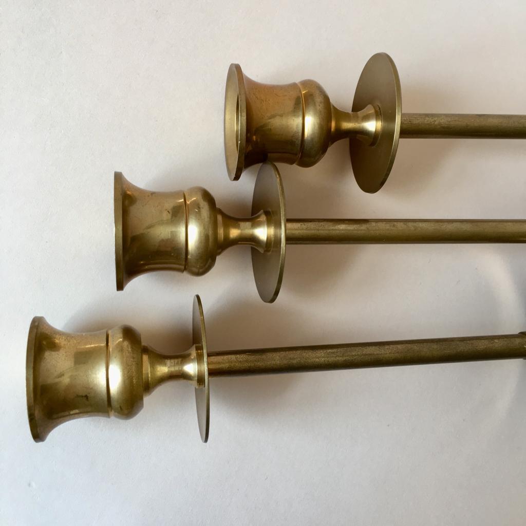 6 german brass candleholders