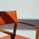 Armchair in solid oak velvet terracota