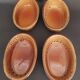 Set of four vintage glazed stoneware ramekins