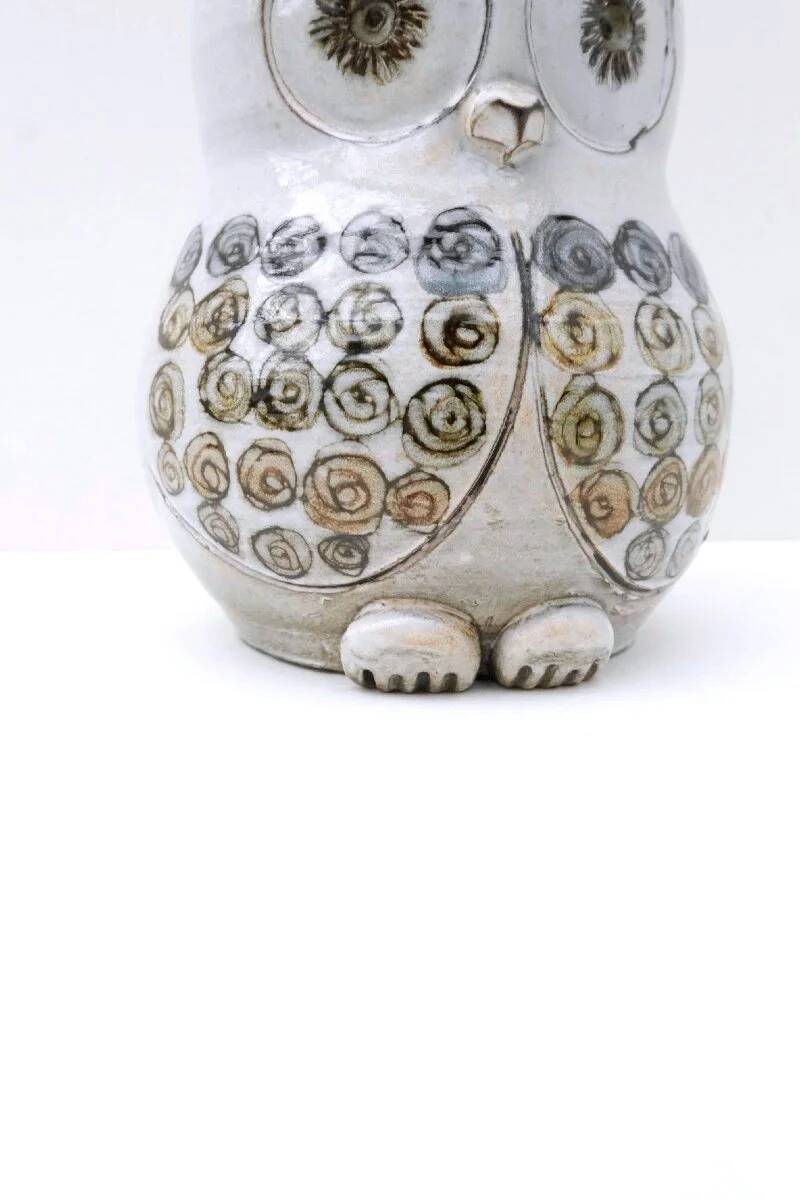 Vase "chouette" de Michel Bailly en céramique, France 1970