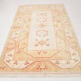 Tapis Kilim Vintage Oriental en Laine Fait Main,Beige,Pêche,Jaune 236x158Cm