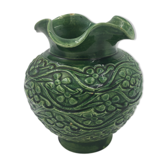 Green ceramic vase