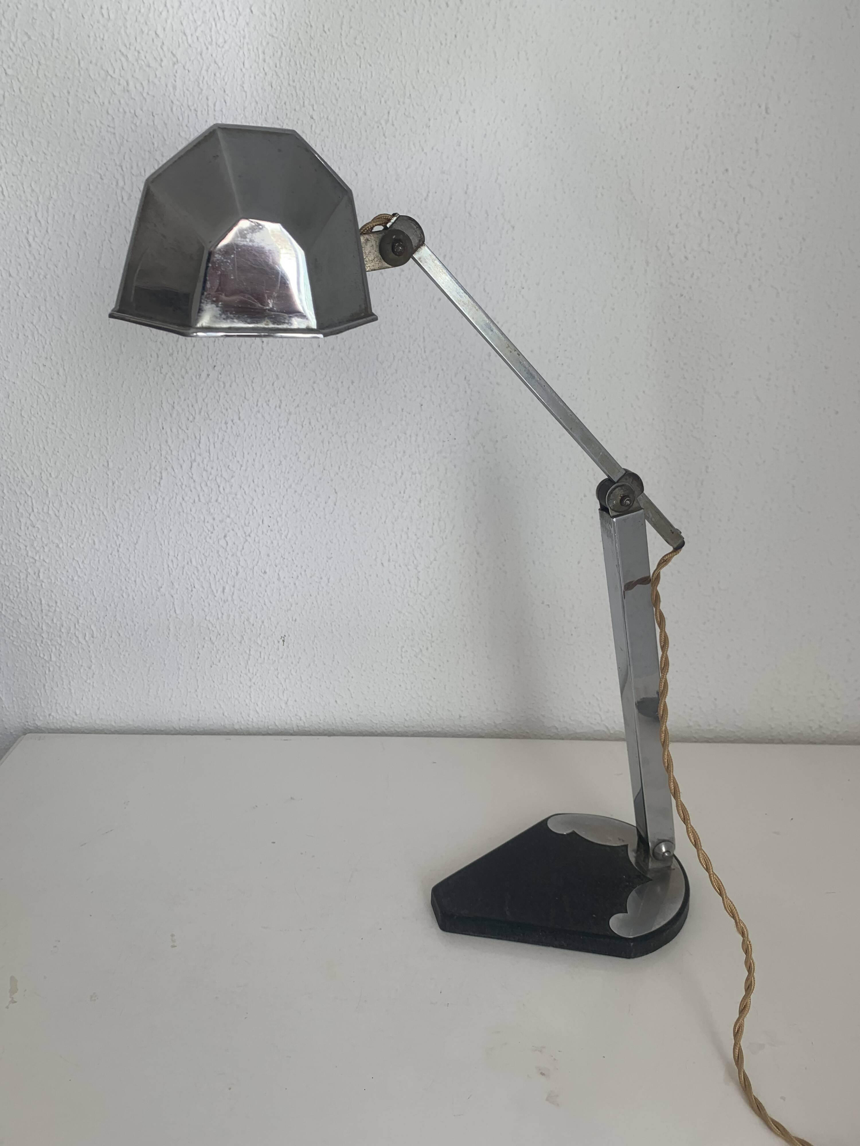 Vintage 1930s Art Deco French Craftsmanship Desk Lamp - 45 cm