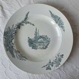 Round, hollow dish, FF Pexonne. Ironstone. Country style.