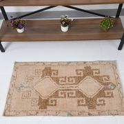 Tapis marron beige turc vintage 94x52cm