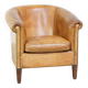 Fauteuil en cuir de mouton et clous de tapissier