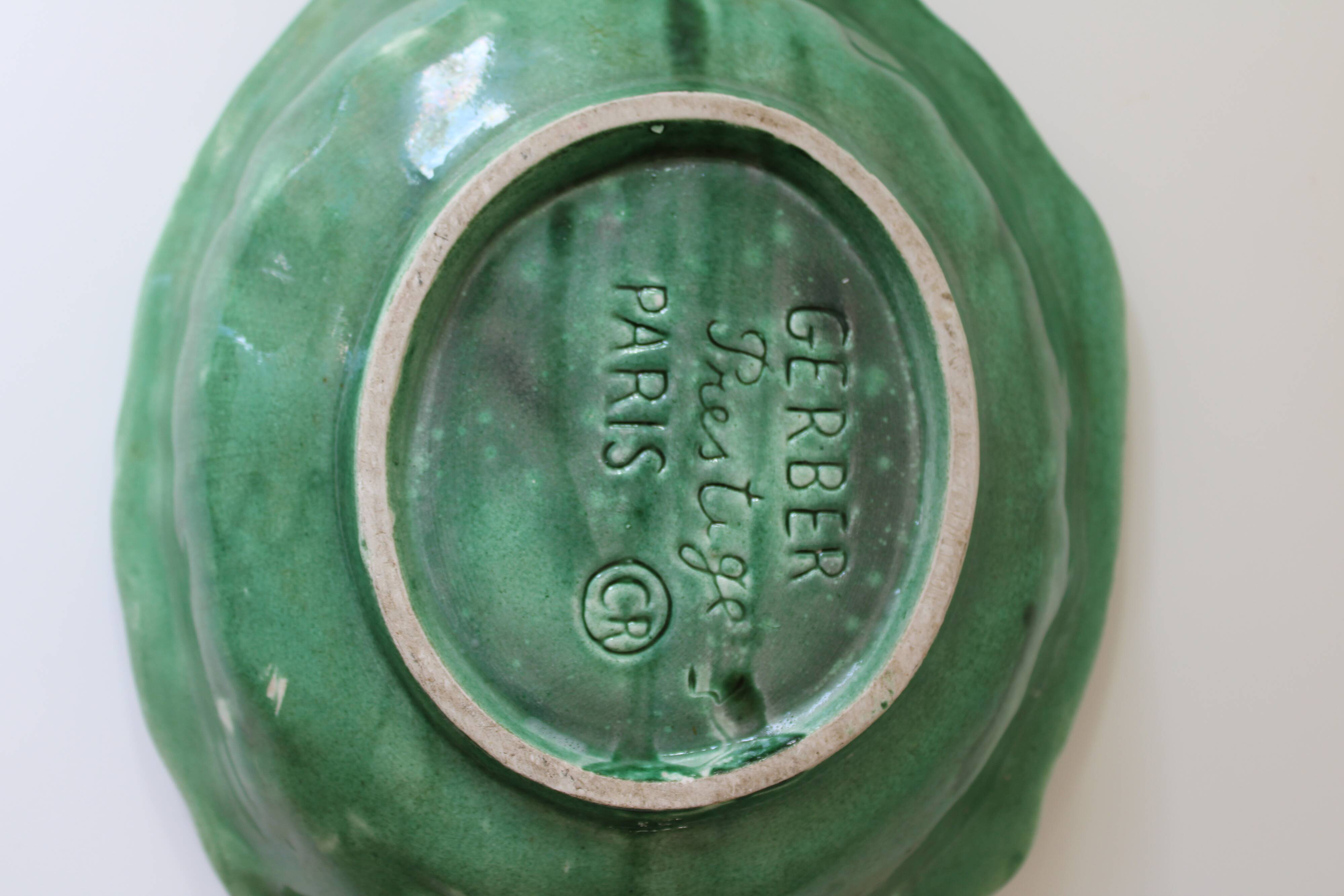 Gerber Prestige vintage barbotine cabbage leaf salad bowl