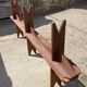 Pair of solid wood farmhouse benches 250cm for rustic farmhouse table 1950