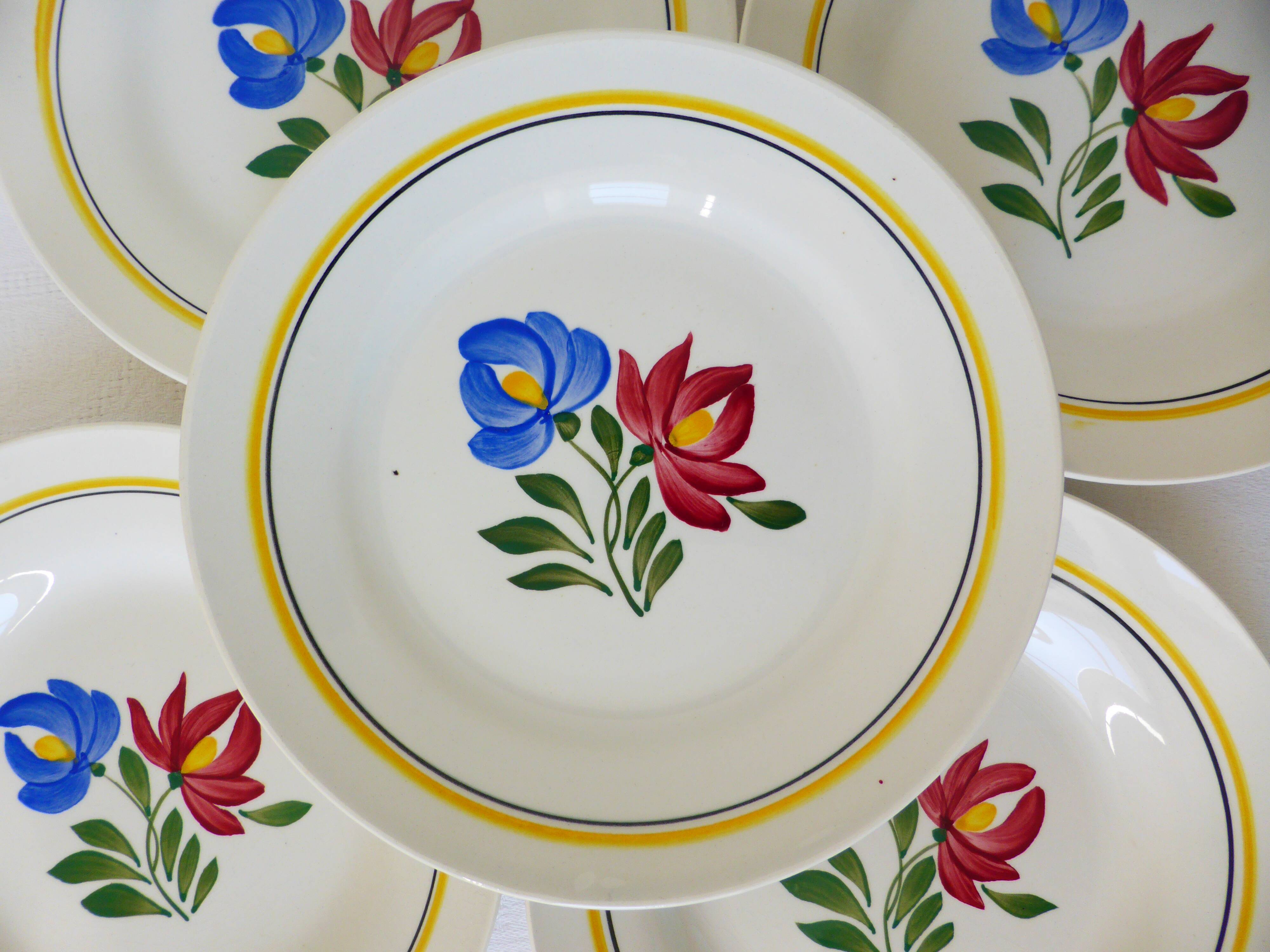 5 dessert plates of Digoin Sarreguemines dunkirk model 210688