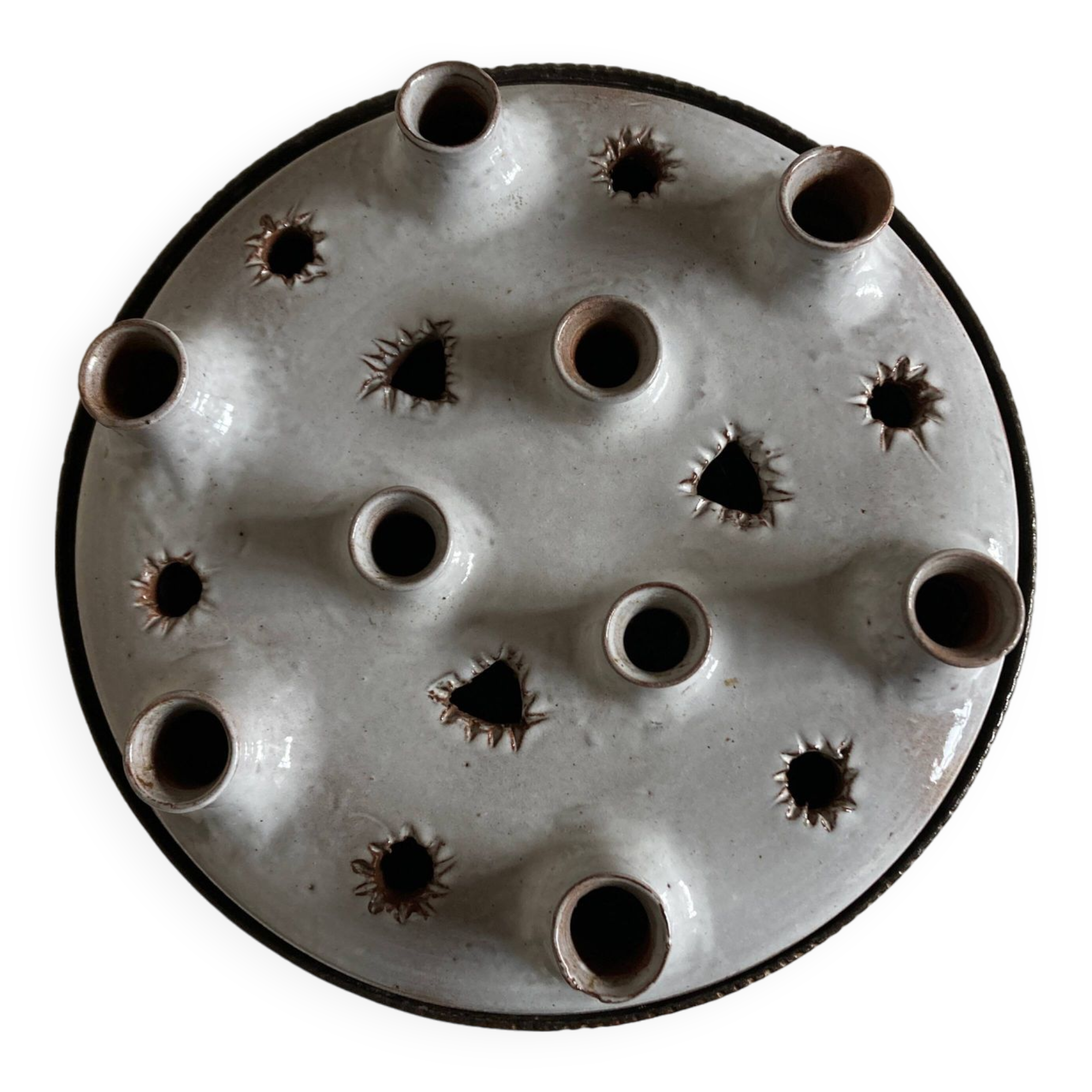 Ceramic pique flowers by Jeanne and Norbert Pierlot 1970 Château de Ratilly