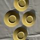 Set of 4 vintage yellow Italian espresso cups and saucers.