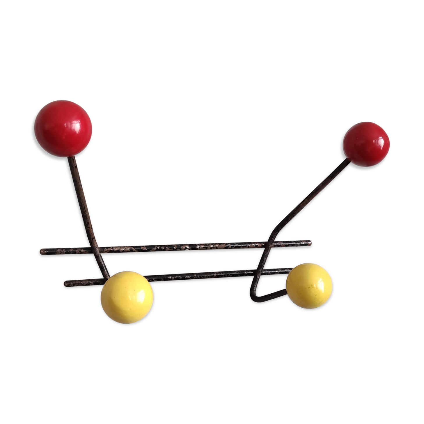 Vintage ball coat rack / colorful hook