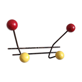 Porte manteaux boules vintage patère colorée