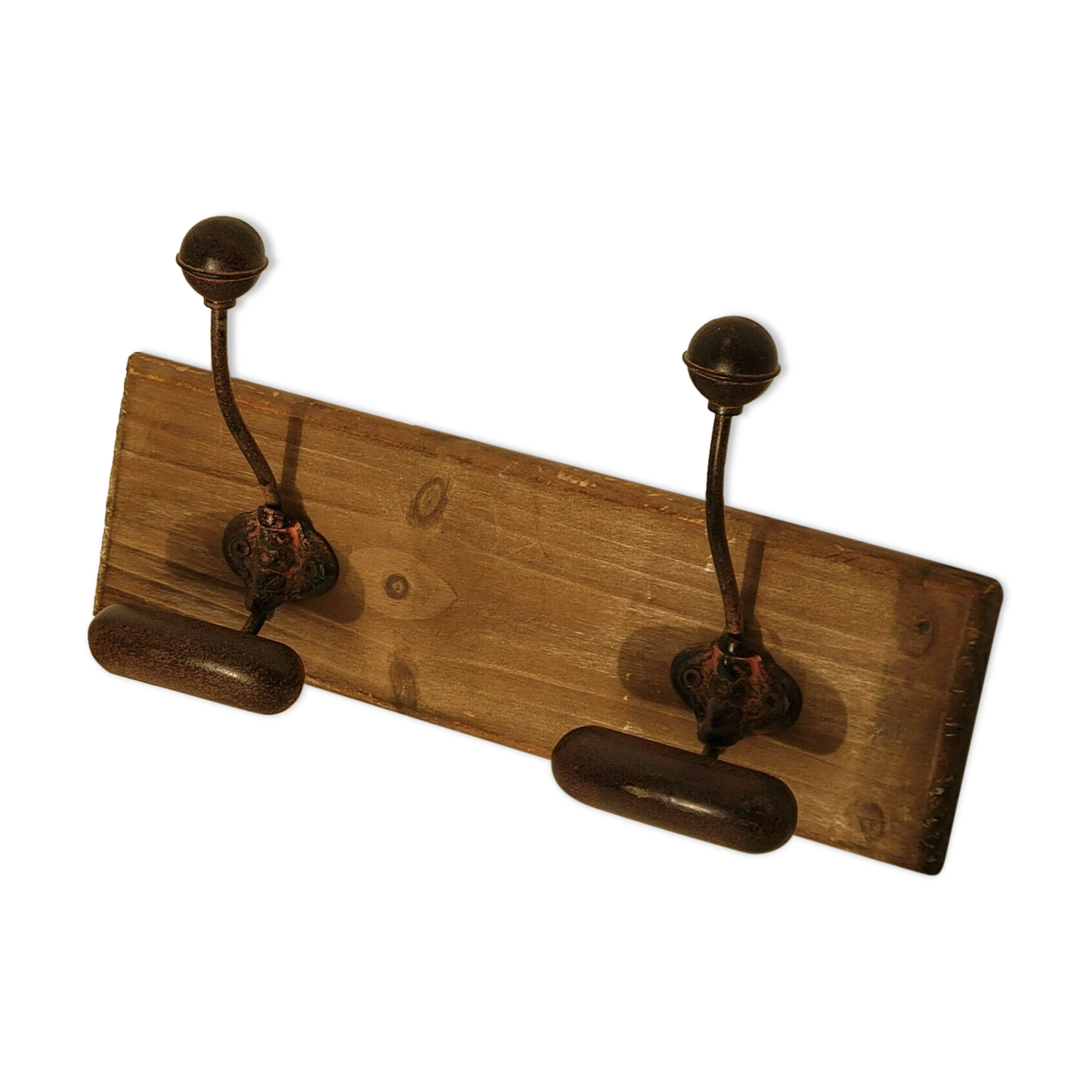 Wall coat rack with 2 hook hooks old style