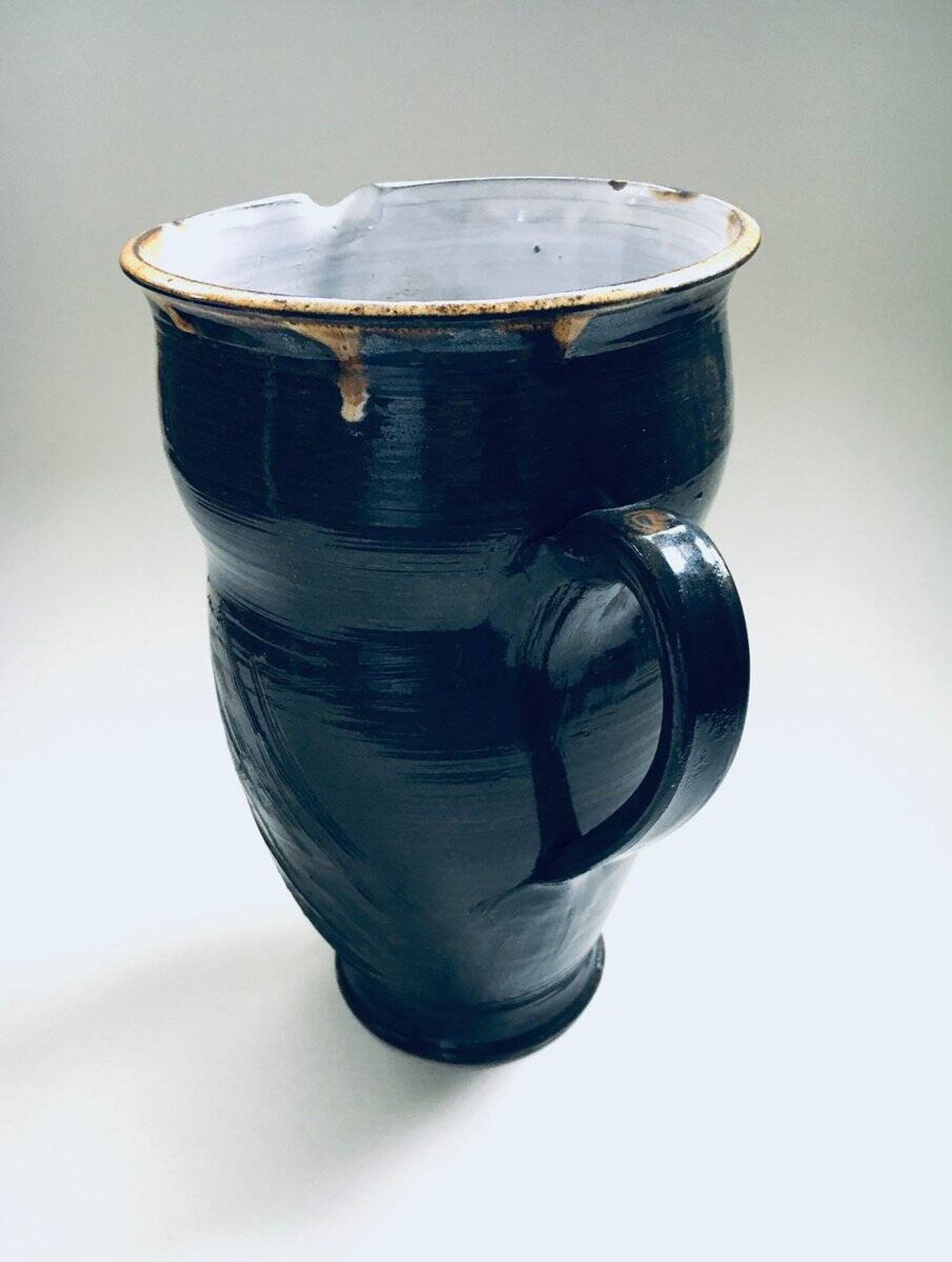 Vintage Studio Art Pottery Owl Decanter Jug by Tavares, 1970s