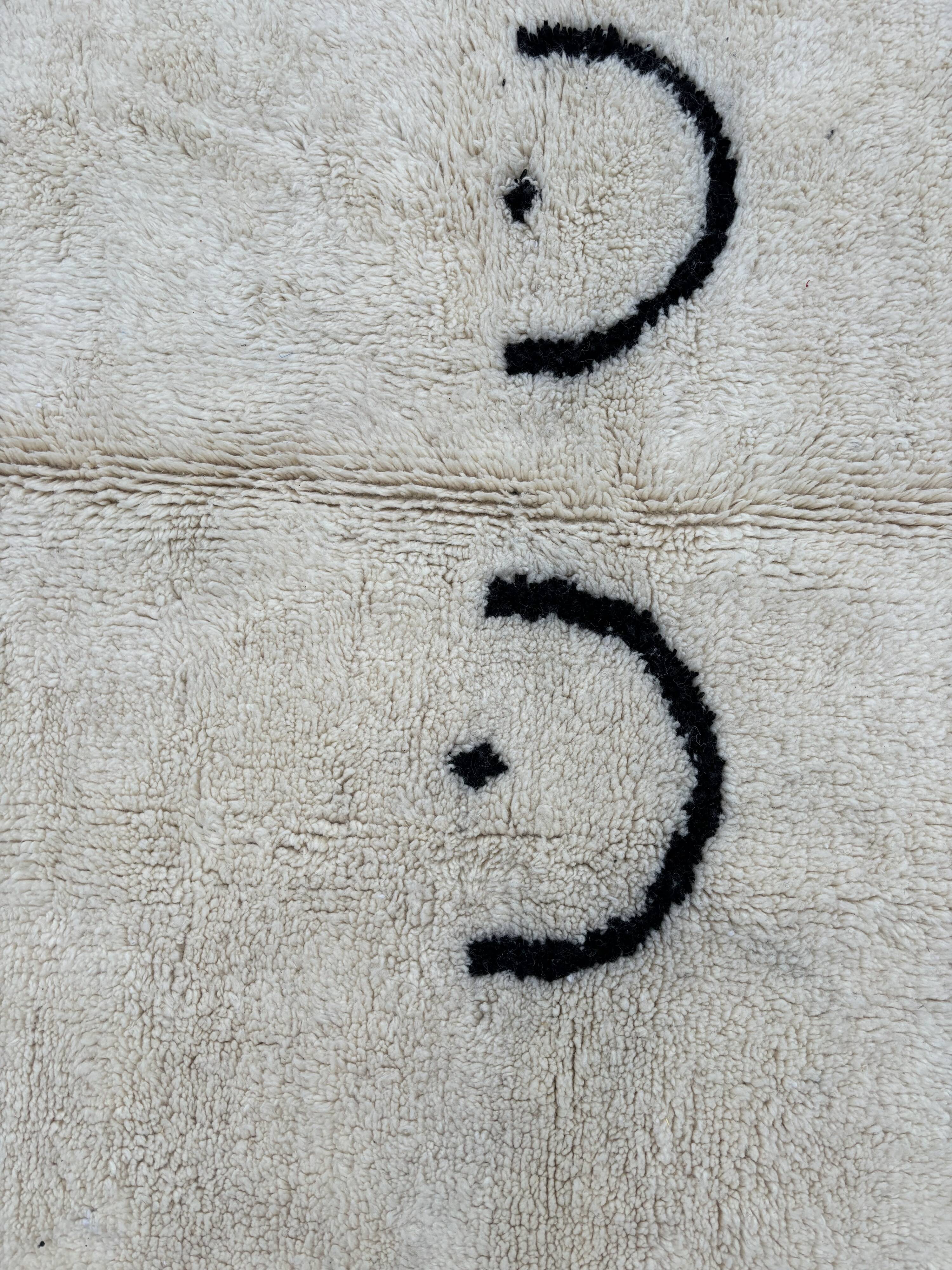 Large modern Berber beni ourain carpet new 190x280 cm