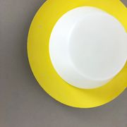 Metal opaline glass wall light, yellow, Italy, 1960s