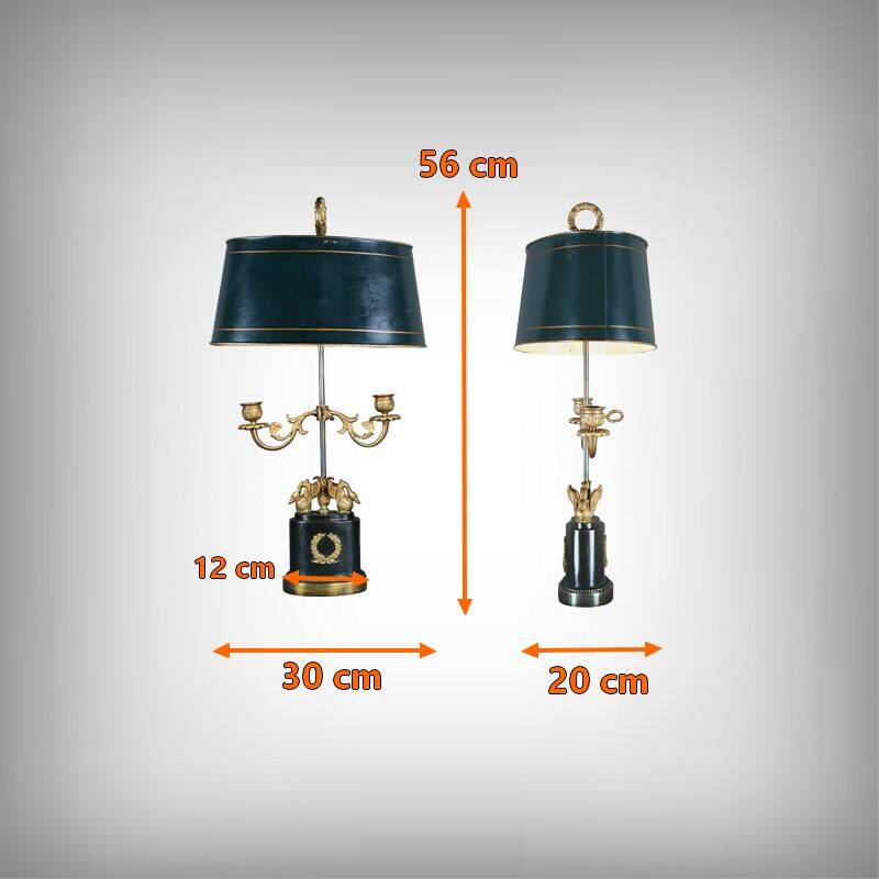 Gilded Bronze Bouillotte Lamp, Empire style, Napoléon III period – Mid