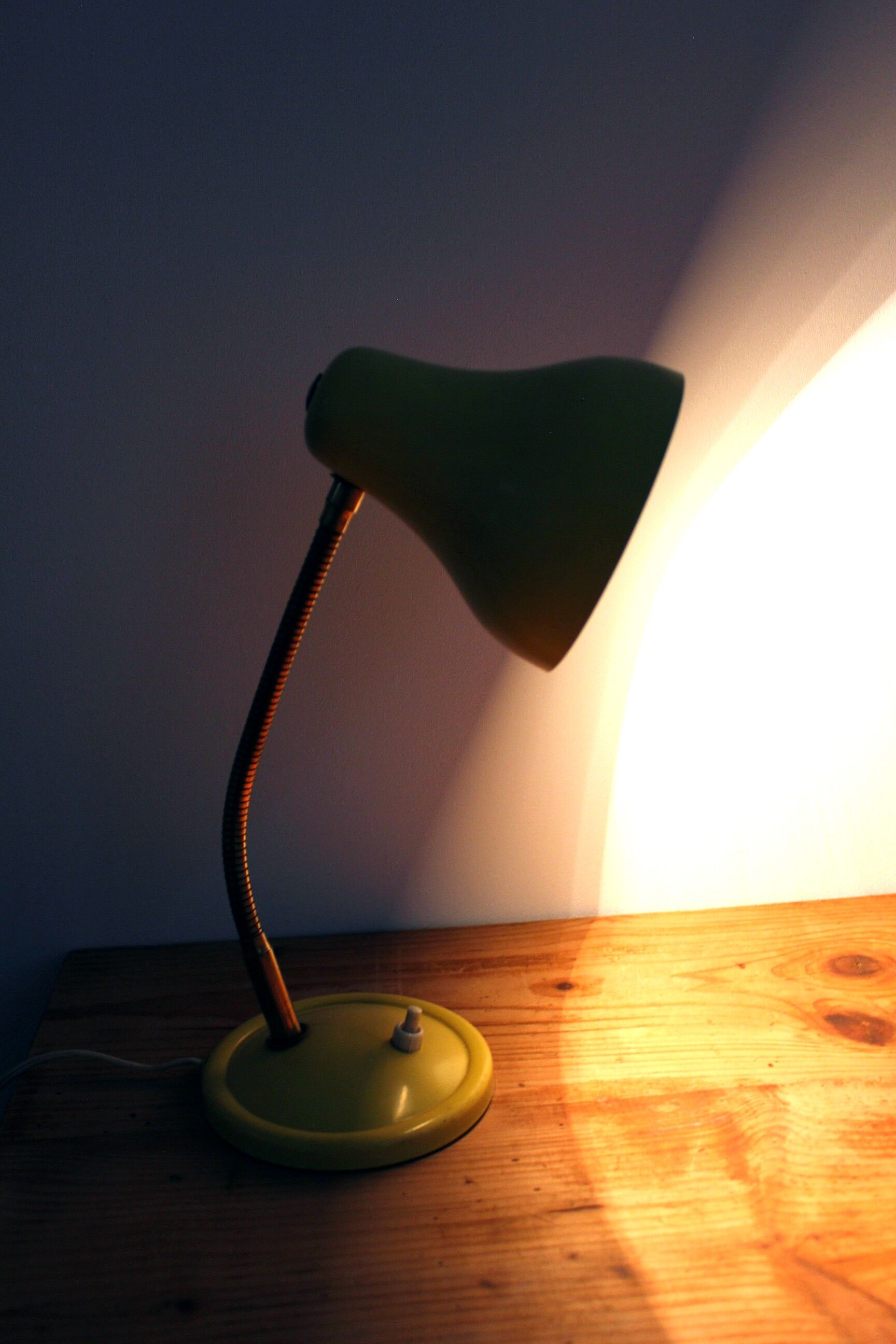 Vintage Bedside Desk Lamp Yellow Year 50