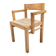 Brutalist chair in solid pine with a straw seat from the 1970s.