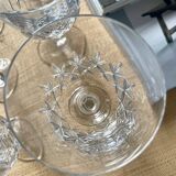 6 crystal wine glasses, 1980