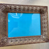 Antique Metal Picture Frame in Baroque style convex glass