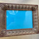 Antique Metal Picture Frame in Baroque style convex glass