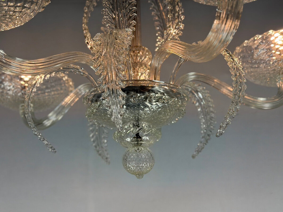 Venetian chandelier in Murano glass, 5 light arms, circa 1930.