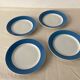 Set of 4 flat plates Luneville – white and blue earthenware