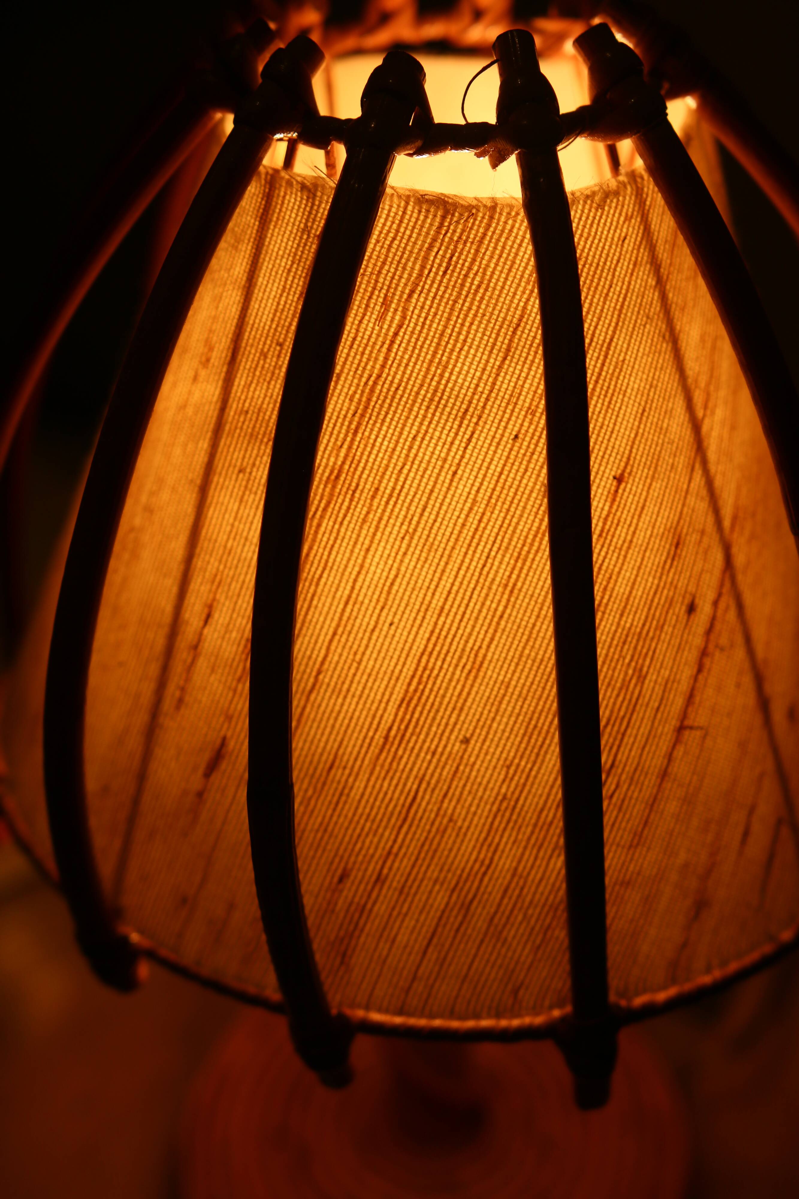 Louis Sognot rattan lamp, 1950s-60s