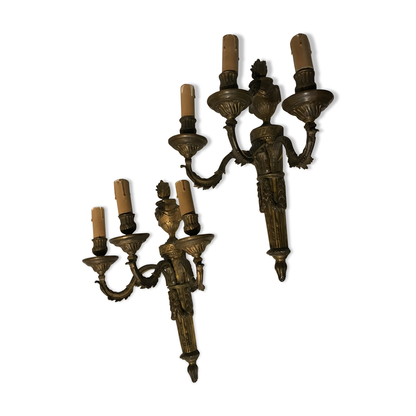 Pair of bronze sconces