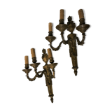 Pair of bronze sconces