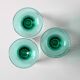 Set of 3 Vintage Bormioli Rocco Wine Glasses: Green Stem Harmonia Flutes