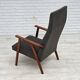 1970s, Danish highback armchair, furniture fabric, teak wood.