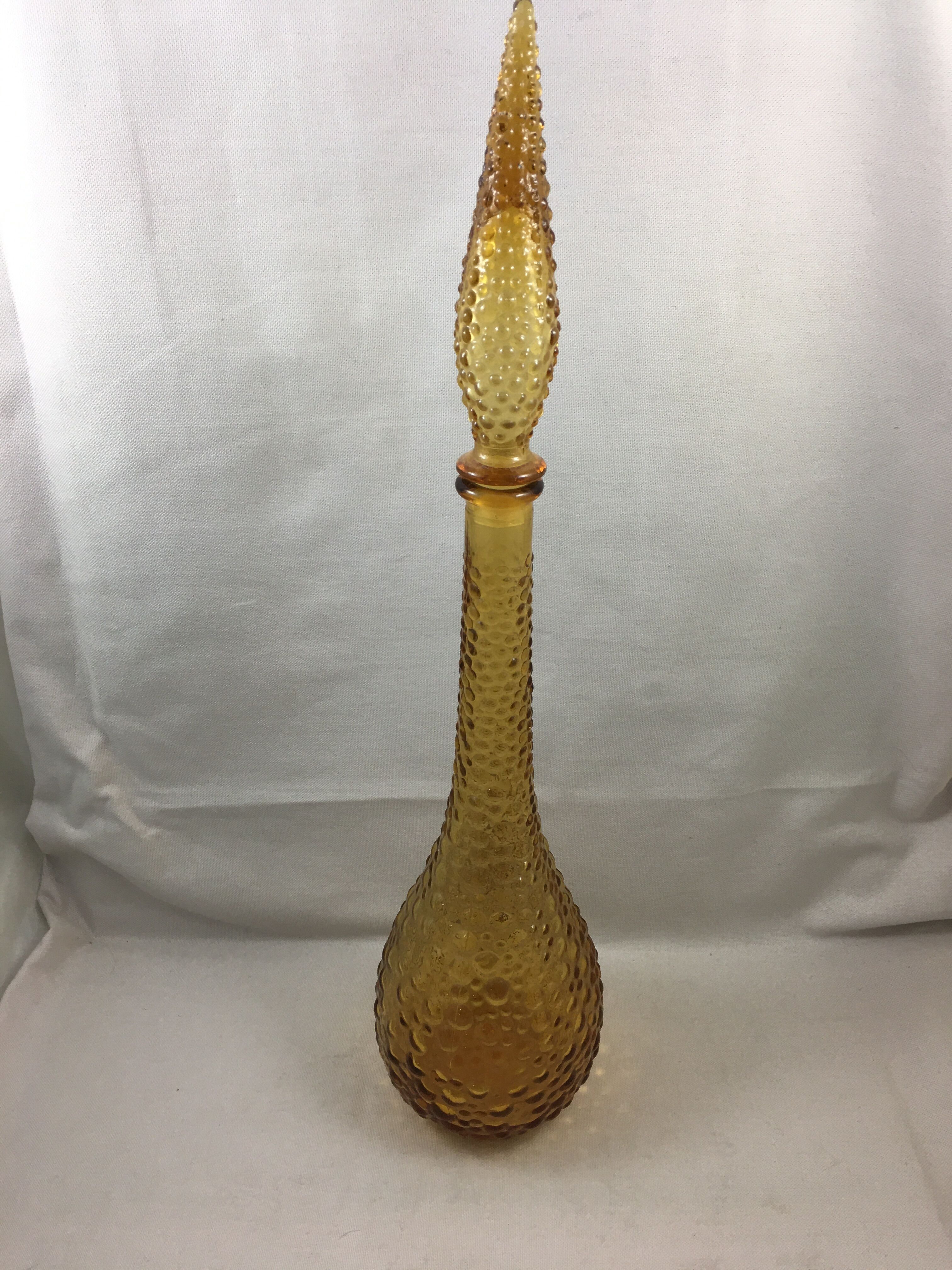 Carafe vintage bottle Empoli amber made in italy