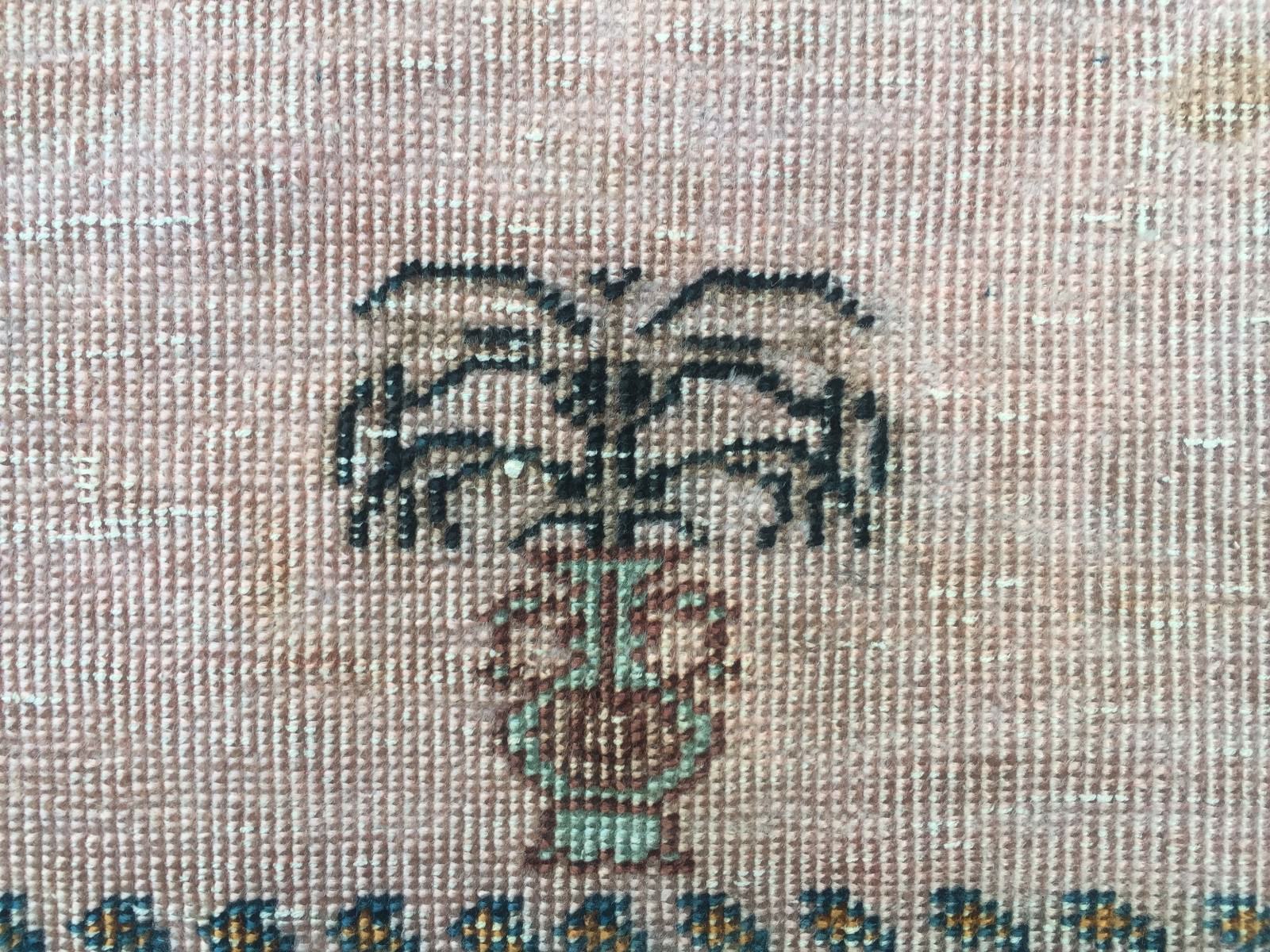 Antique Turkish Silk Rug 128x79cm Tribal Boho vintage old