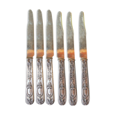 Series of 6 dessert knives empire style in silver minerva punch