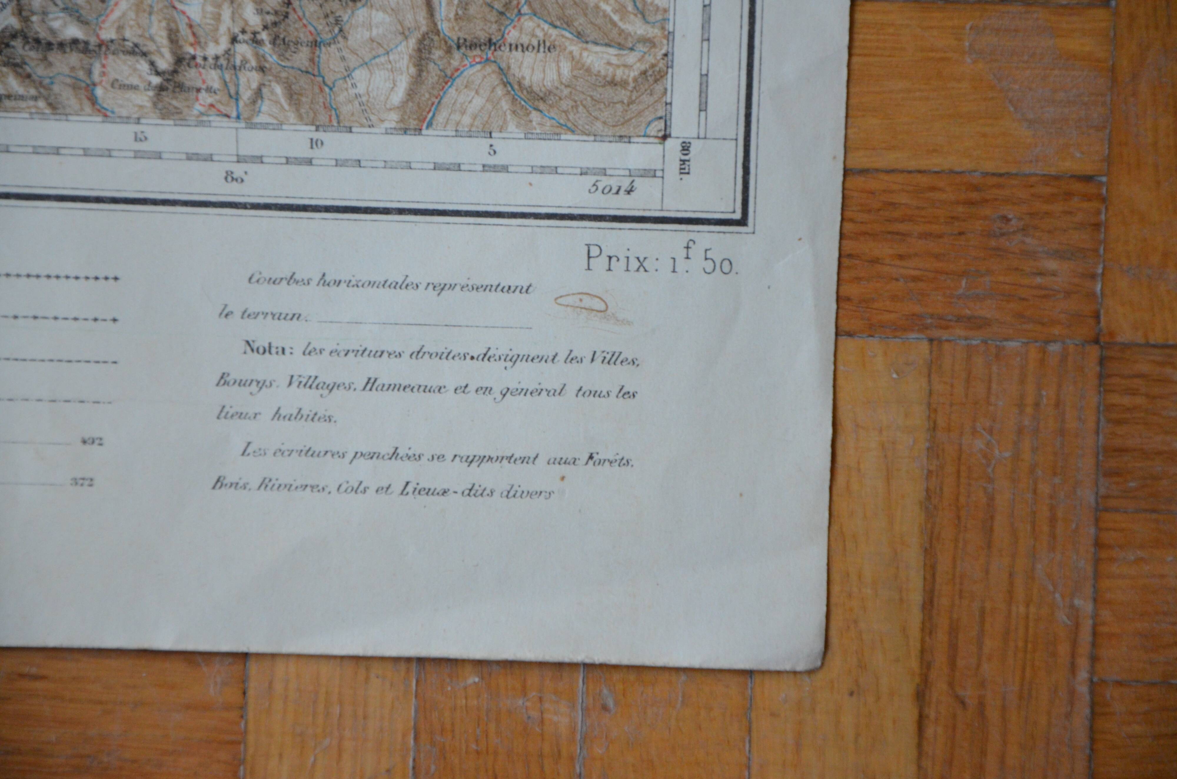 Carte vintage de Grenoble